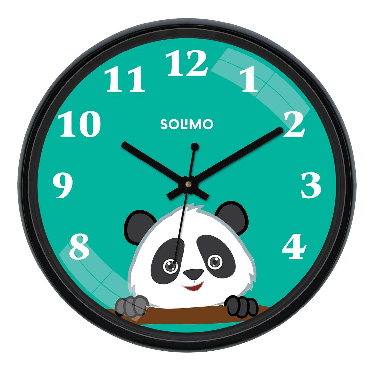 Amazon Brand - Solimo 12-Inch Contemporary Plastic&Glass Analog Wall Clock-Designer(Silent Movement,Black Frame)