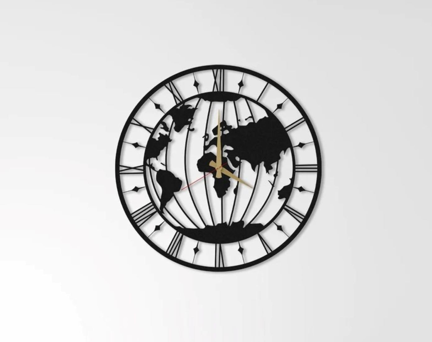 PRAMUKH FASHION Wall Clock Stylish Metal Analog Wall Clock for Living Room, Bedroom, Office, Kitchen, Home and Hall | Antique Fancy Big Size Modern Wall Watch (Style-10, Size-40 CM)