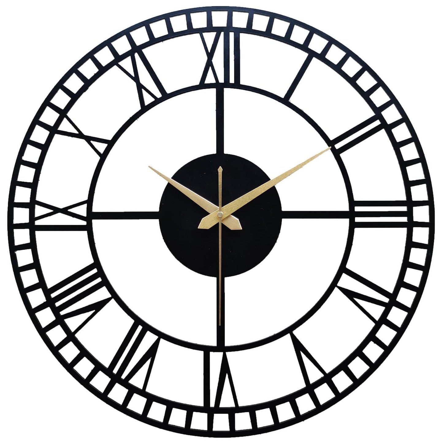 PRAMUKH FASHION Wall Clock Stylish Metal Analog Wall Clock for Living Room, Bedroom, Office, Kitchen, Home and Hall | Antique Fancy Big Size Modern Wall Watch (Style-10, Size-40 CM)
