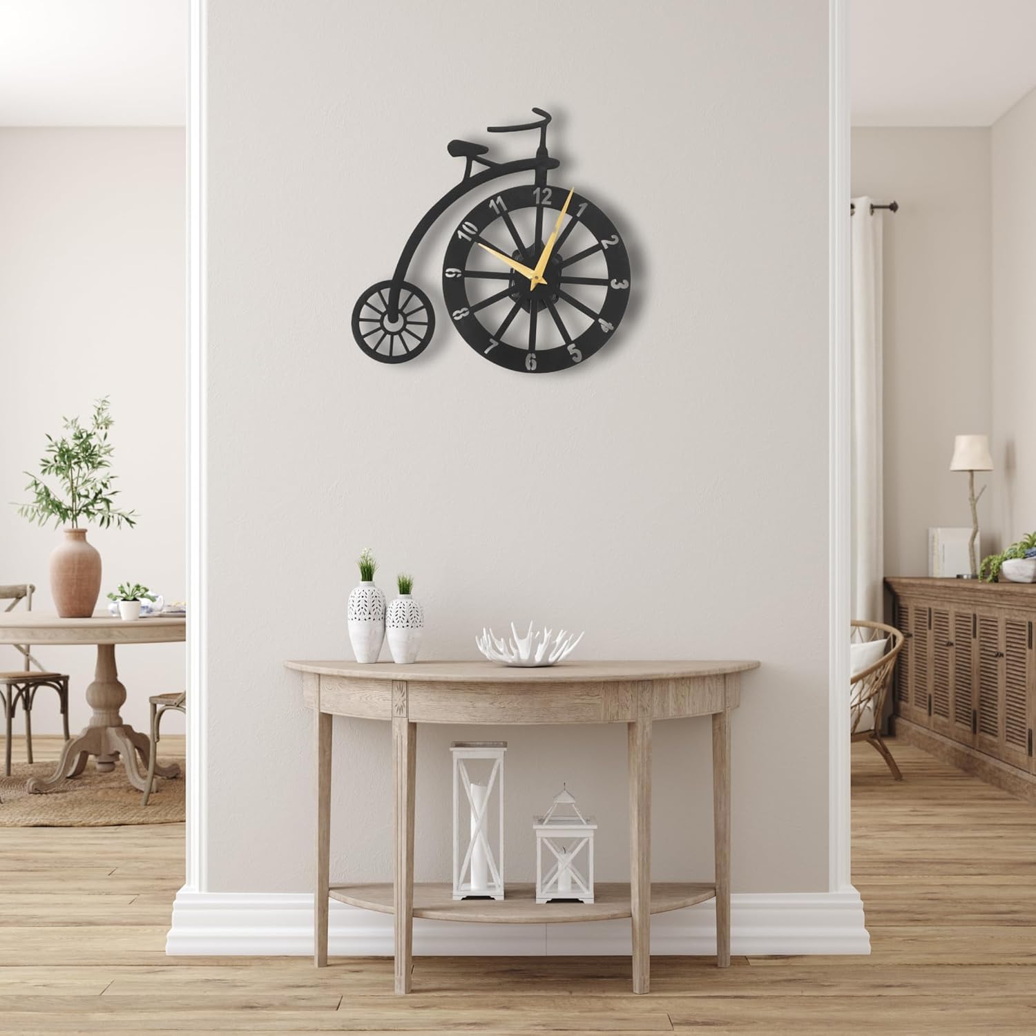 PRAMUKH FASHION Wall Clock Stylish Metal Analog Wall Clock for Living Room, Bedroom, Office, Kitchen, Home and Hall | Antique Fancy Big Size Modern Wall Watch (Style-10, Size-40 CM)